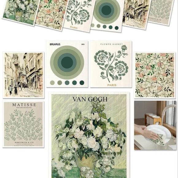 NEW Set of 6 Swedish Dishcloths - European Artists Parisian Designs, Reusable - Picture 6 of 7